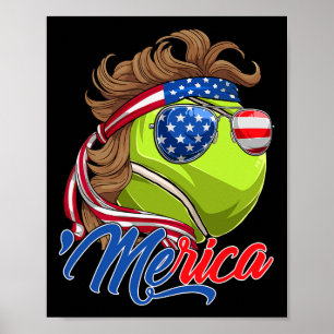Póster Merica Divertido de Tenis Ll y Sungles de la Bande