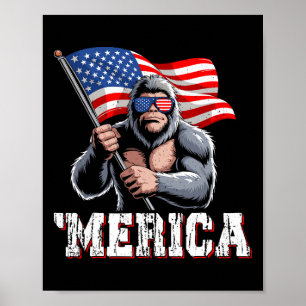 Póster Merica Pie Grande Bandera Americana Patriótica Sas