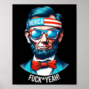 Póster Merica Sí Abraham Lincoln 4 De Julio