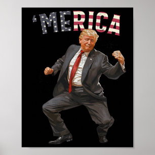 Póster Merica Trump Feliz 4 De Julio Bandera Norteamerica