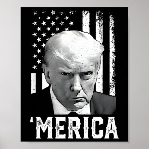 Póster Merica Trump Feliz 4 De Julio Bandera Norteamerica