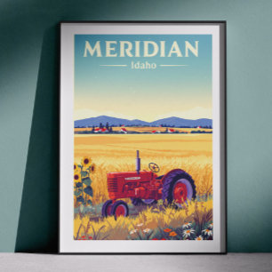 Póster Meridian Idaho Vintage