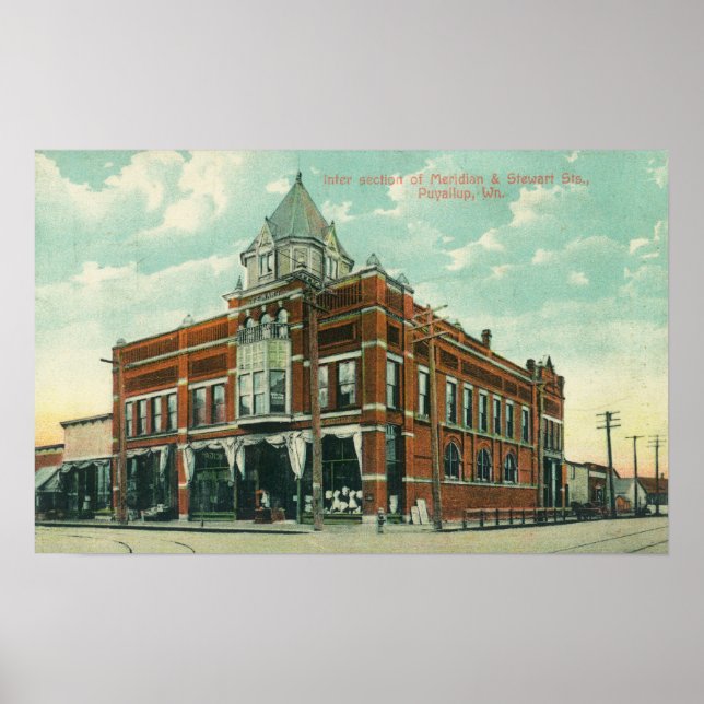 Póster Meridian y Stewart Street Intersection View (Frente)