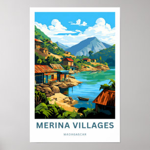 Póster Merina Villages Madagascar Viaje Imprimir