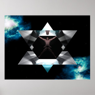 Póster Merkaba vitruviana - GRANDE