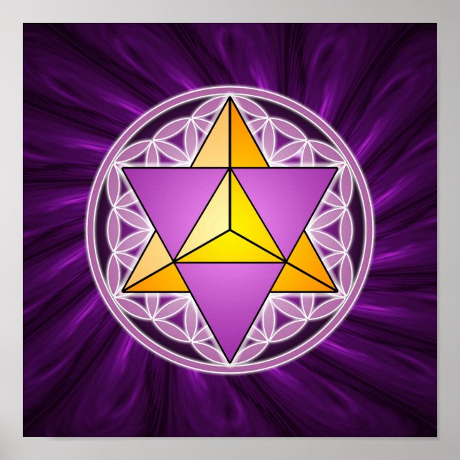 Póster Merkaba y la flor de la vida (Frente)