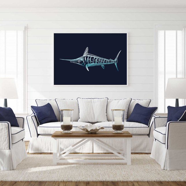 Póster Merlin Sea Creature Print | Merlin Wall Print (Marlin Ocean Animal Wall Art Poster Print by TinkPrints)