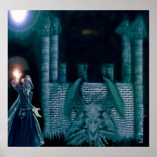 Póster Merlin y el Dragón