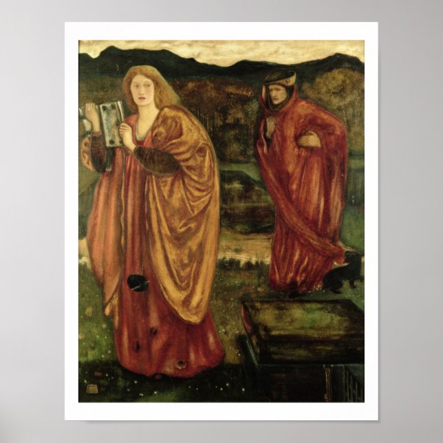 Póster Merlin y Nimue de Morte d'Arthur, 1861 (Frente)