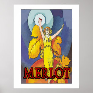 Póster Merlot Maid, Vino