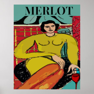 Póster Merlot Maid, Vino