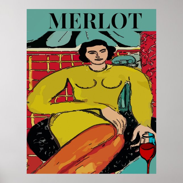 Póster Merlot Maid, Vino (Frente)