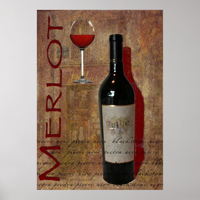 Póster merlot wine poster (Frente)