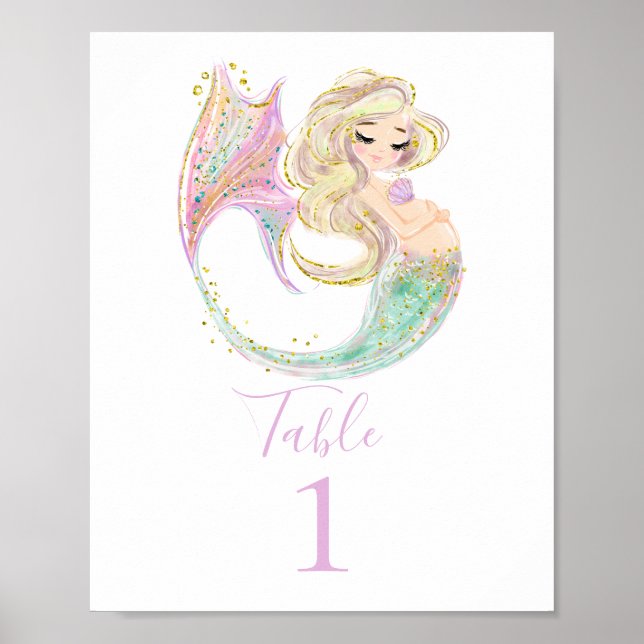 Póster MERMAID BABY SHOWER Mother to be (Frente)