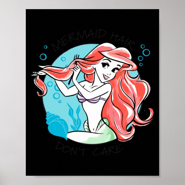 Póster Mermaid Hair Dont Care  (Frente)