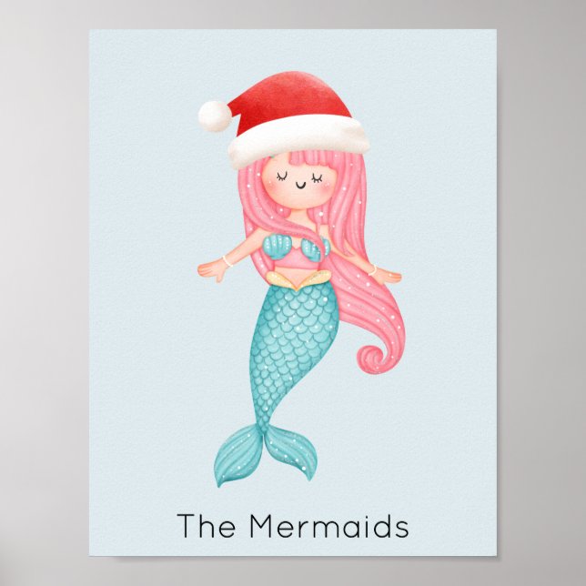 Póster Mermaid Santa Navidades (Frente)