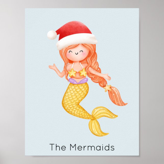 Póster Mermaid Santa Navidades (Frente)