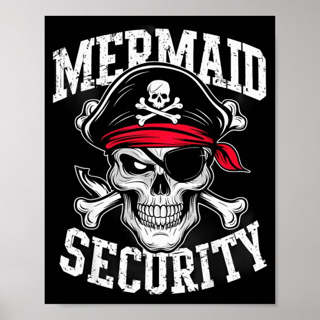 Póster Mermaid Security Rate Dad Brother Halloween  (Frente)