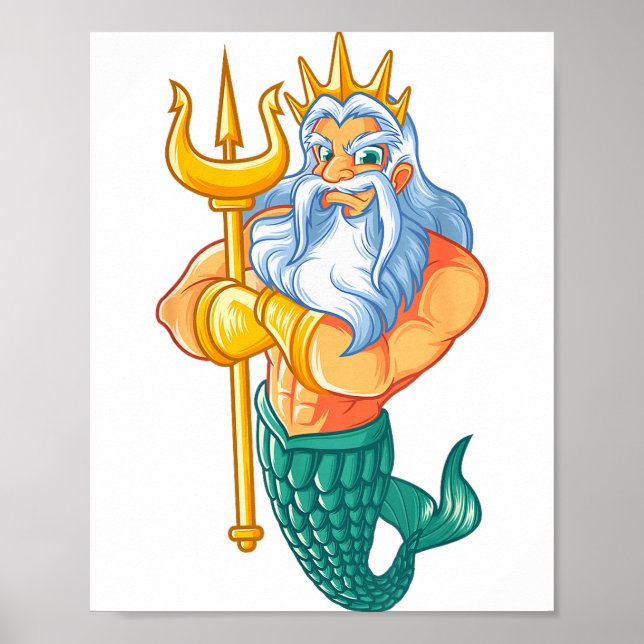 Póster Mermaid Security Shirt _ Funny Merman Swimming Gif (Frente)