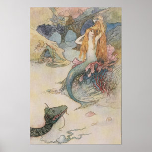 Póster Mermaid Warwick Goble (Inglés, Pequeño