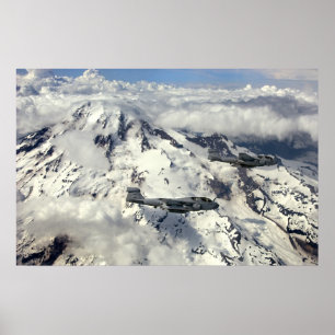 Póster Merodeador y el Monte Rainier de EA-6B