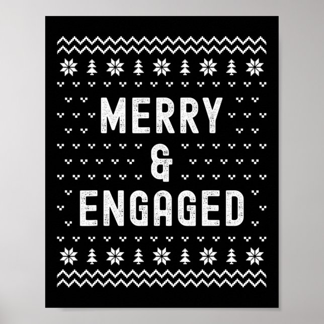 Póster Merry &amp; Anuncio de compromiso de Navidades com (Frente)