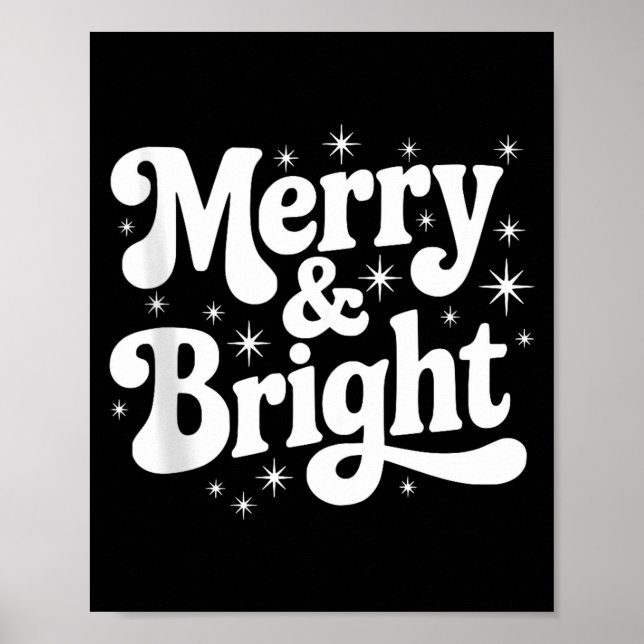 Póster Merry &amp; Bright Retro Christmas Groovy Holiday  (Frente)