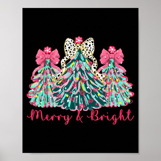 Póster Merry And Bright Christmas Tree Xmas Tree Family H (Frente)