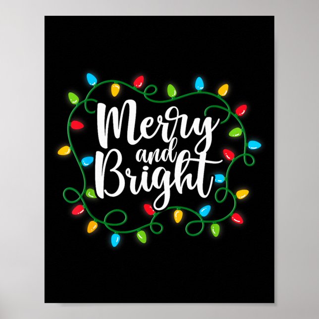 Póster Merry And Bright Funny Family Matching Christmas O (Frente)