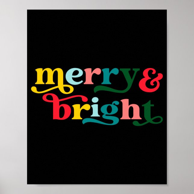 Póster Merry And Bright Modern Christmas Womens  (Frente)