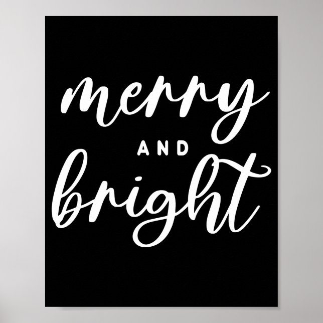 Póster Merry And Bright Modern Red Womens Christmas  (Frente)
