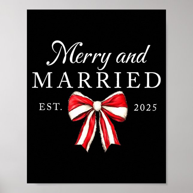 Póster Merry And Married Est 2025 Coquette Couple Matchin (Frente)