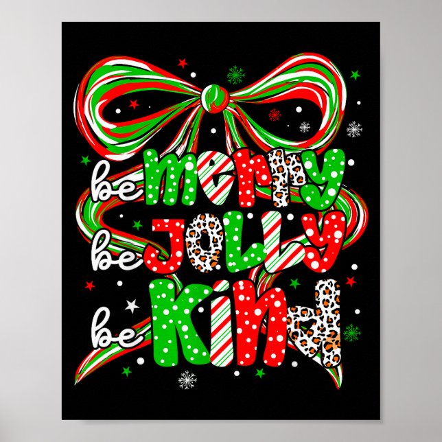 Póster Merry Be Jolly Be Kind Merry Christmas Teacher Xma (Frente)