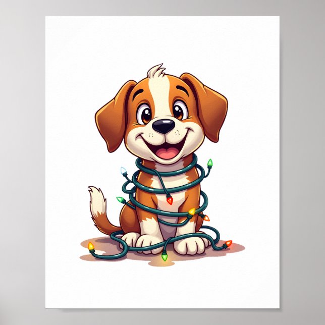 Póster Merry Beagle Lights (Frente)