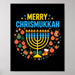 Póster Merry Chrismukkah Feliz Navidad Chanukah J
