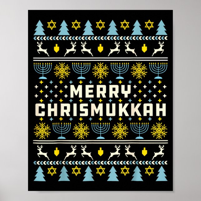Póster Merry Chrismukkah Happy Hanukkah Jew Ugly Christma (Frente)