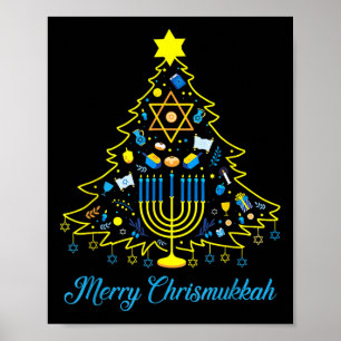 Póster Merry Chrismukkah Navidades felices Hanukkah
