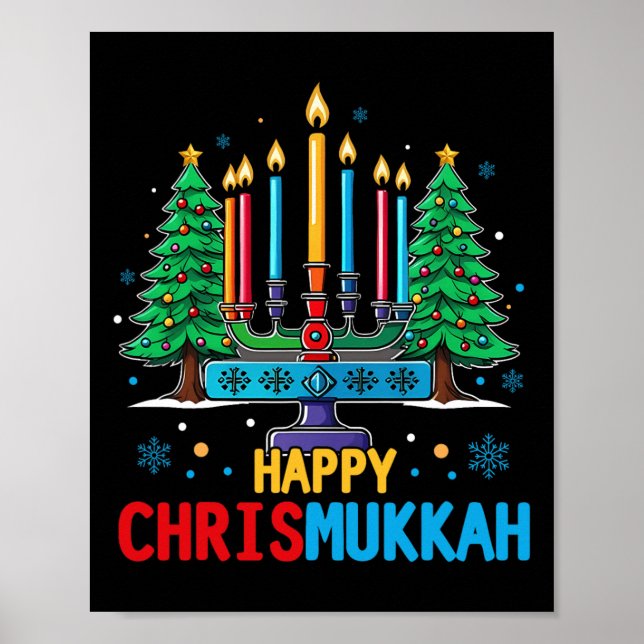 Póster Merry Chrismukkah Navidades felices Hanukkah 3 (Frente)
