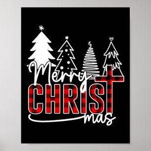Póster Merry Christ Mas Christian Jesus Navidades Pjs Xma