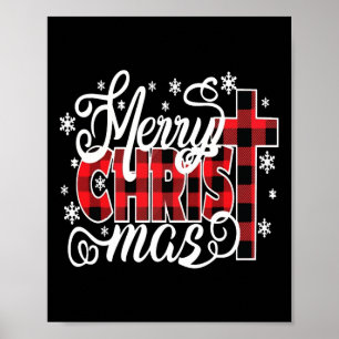 Póster Merry Christ Mas Christian Jesus Navidades Pjs Xma