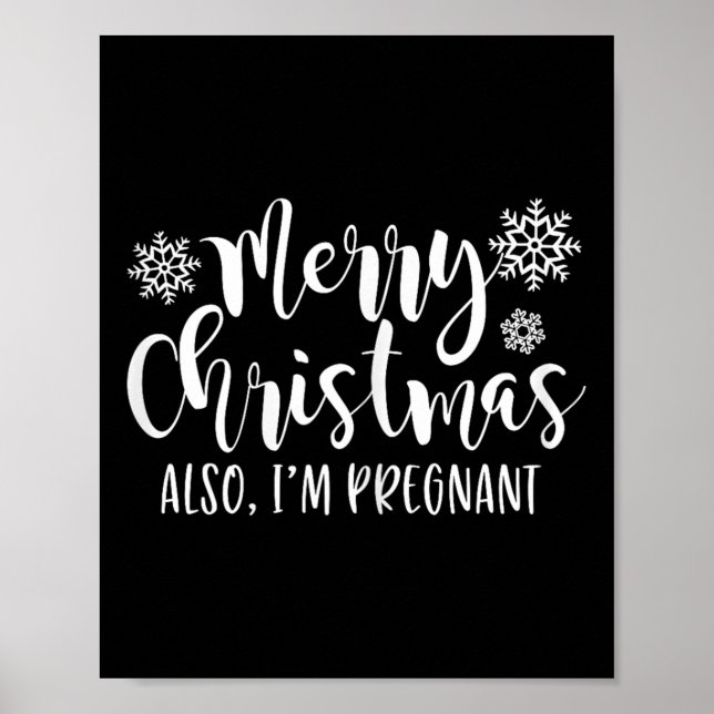Póster Merry Christmas Also Im Pregnant Holiday Baby Anno (Frente)