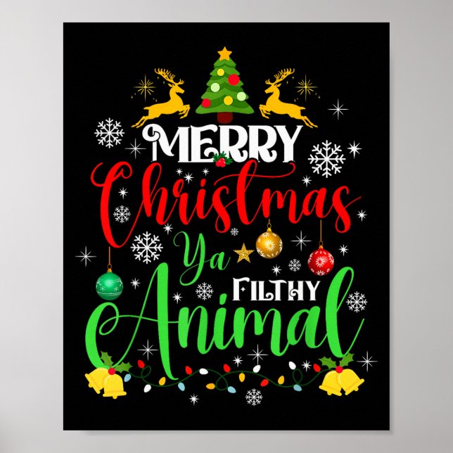 Póster Merry Christmas Animal Filthy Ya Xmas Family Pajam (Frente)