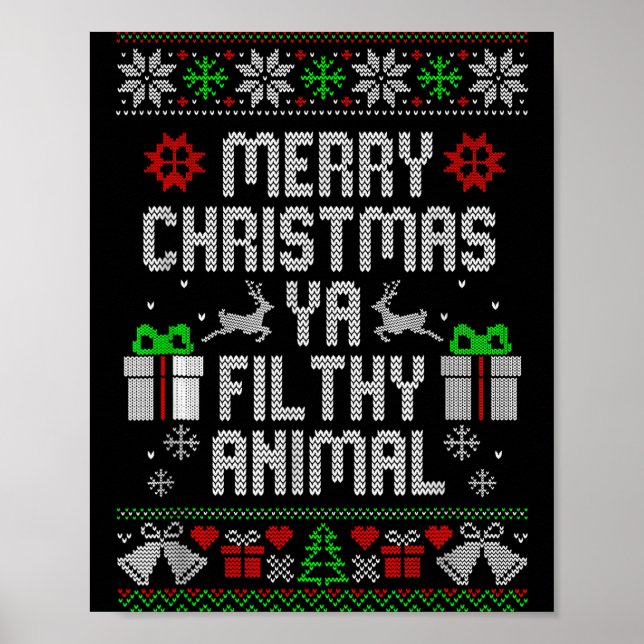 Póster Merry Christmas Animal Filthy Ya Xmas Pajama  (Frente)