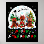 Póster Merry Christmas Asl Rótulo Language Three Santa Ir<br><div class="desc">Lenguaje de Rótulo Ala navideña tres Santa irlandeses 1</div>