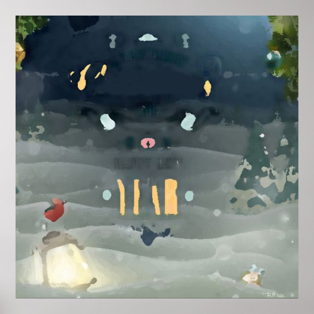 Póster Merry Christmas_bird (Frente)