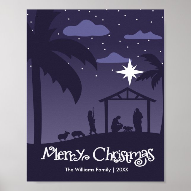 Póster merry christmas | birth of the baby Jesus (Frente)