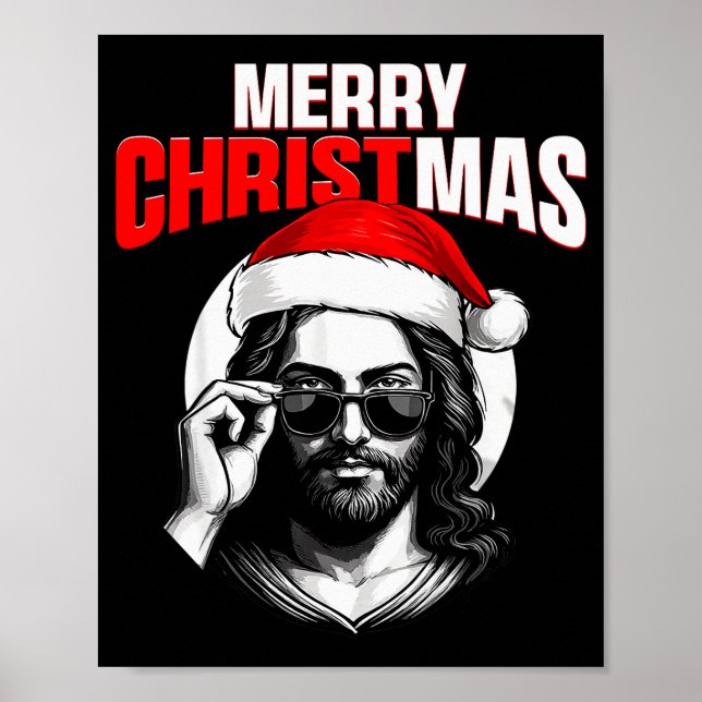 Póster Merry Christmas Christian Jesus Pajamas Pjs Xmas M (Frente)