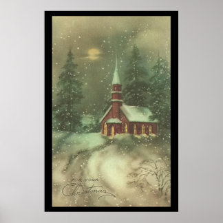Póster Merry Christmas Church Poster
