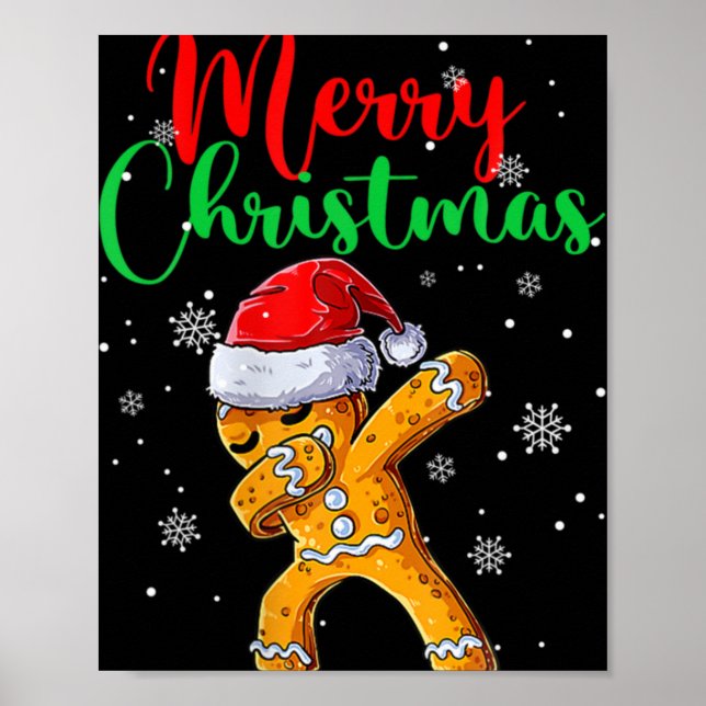 Póster Merry Christmas Dab Gingerbread Xmas Christmas Coo (Frente)