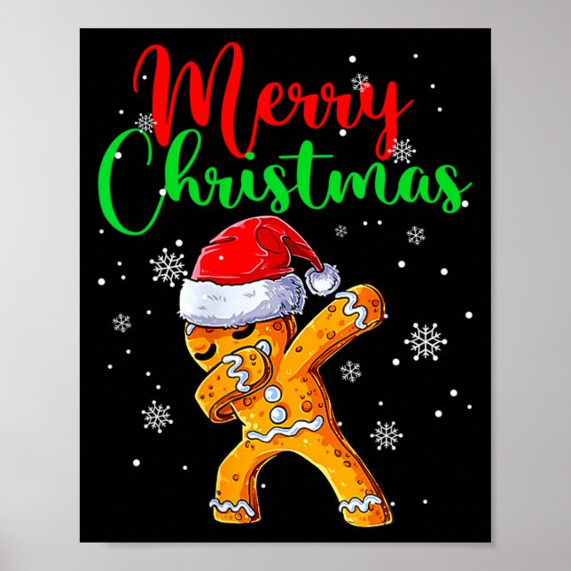 Póster Merry Christmas Dab Gingerbread Xmas Christmas Coo (Frente)
